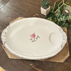 Haviland Limoges France Bagatelle Vintage 16” Large Rose Oval Serving‎ Platter